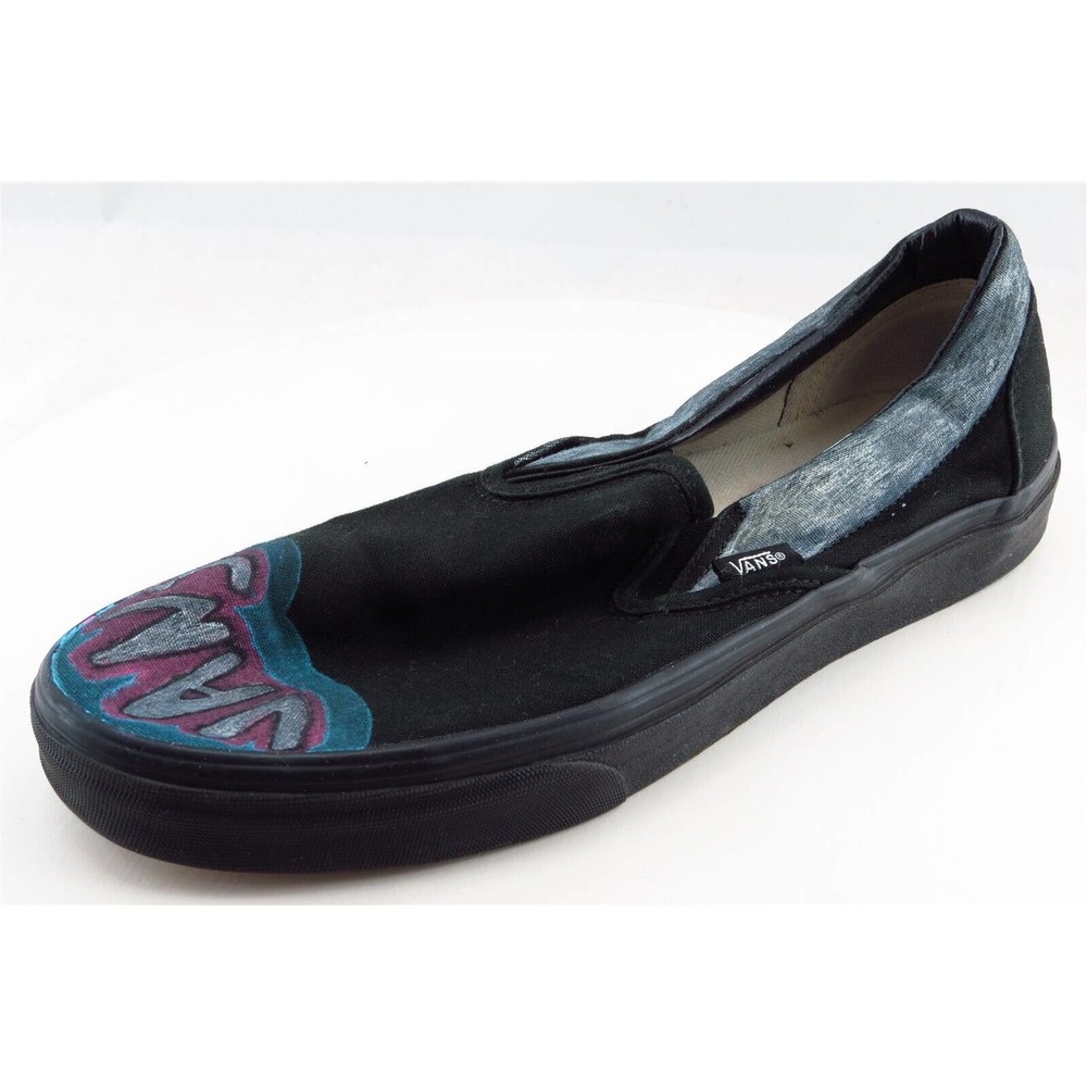 VANS Fashion Sneakers Black Fabric Men Shoes Size 9.5 Medium